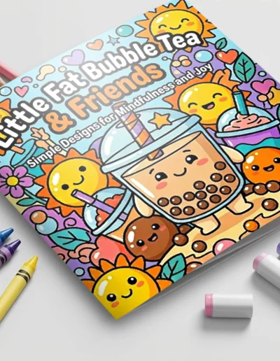 Little Fat Bubble Tea & Friends: A Bold & Easy Boba Coloring Book for Kids and Adults – Cute Kawaii Milk Tea Characters with Thick Lines for Relaxation and Stress Relief