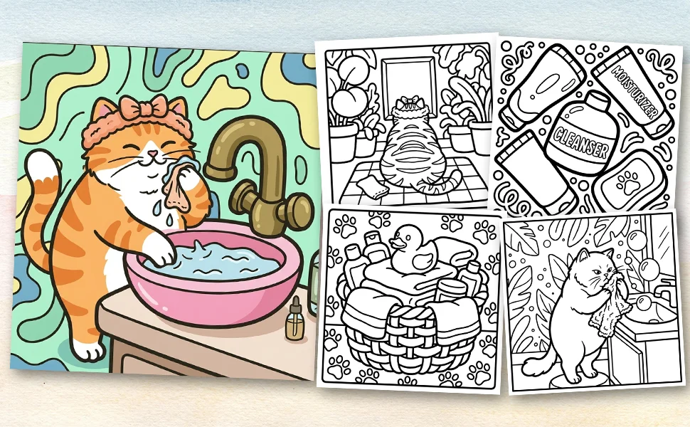 Chunky Cat: The Ritual of Cozy Mornings: A Bold and Easy Coloring Book