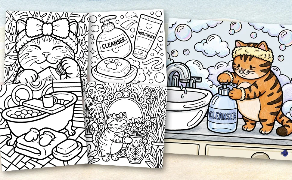 Chunky Cat: The Ritual of Cozy Mornings: A Bold and Easy Coloring Book